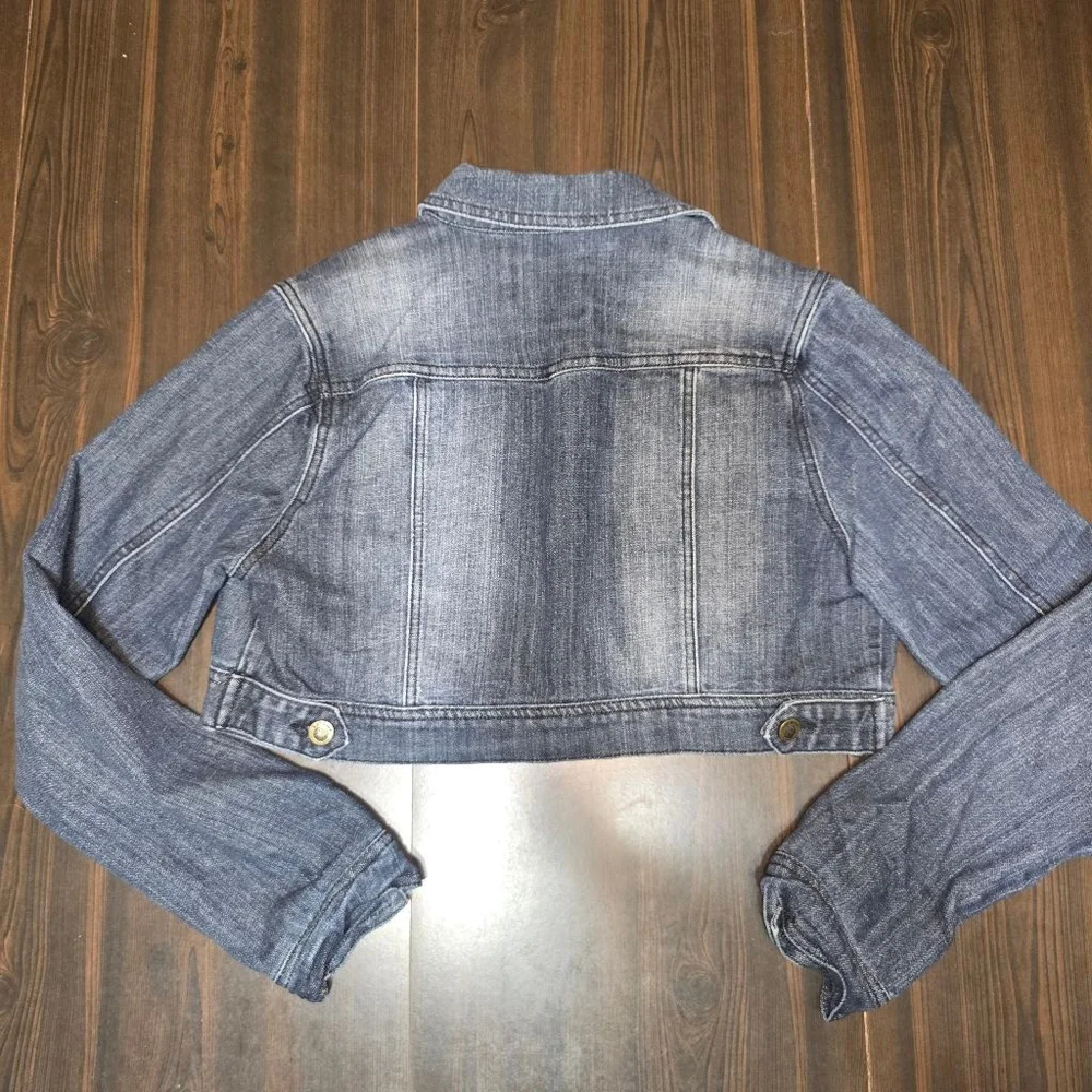 Hot Kiss Blue Cropped Jean Jacket Women's Juniors Large - Picture 5 of 5